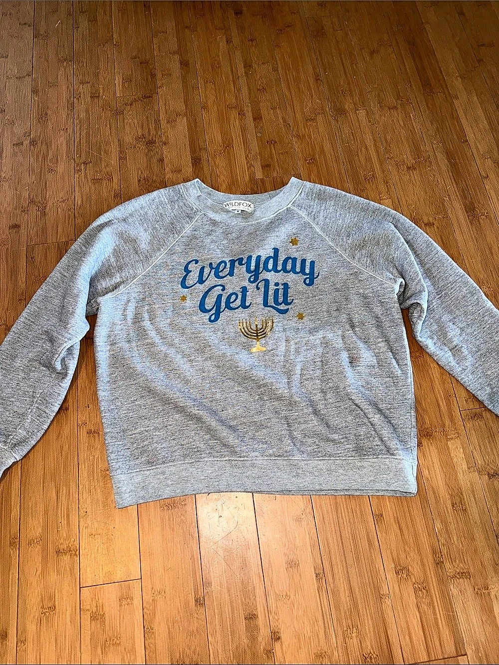 Wildfox Everyday Get Lit Hanukkah Sweatshirt Small